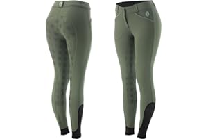 Equinavia Astrid Womens Silicone Full Seat Breeches | Mid Rise Riding Pants with Phone Pockets