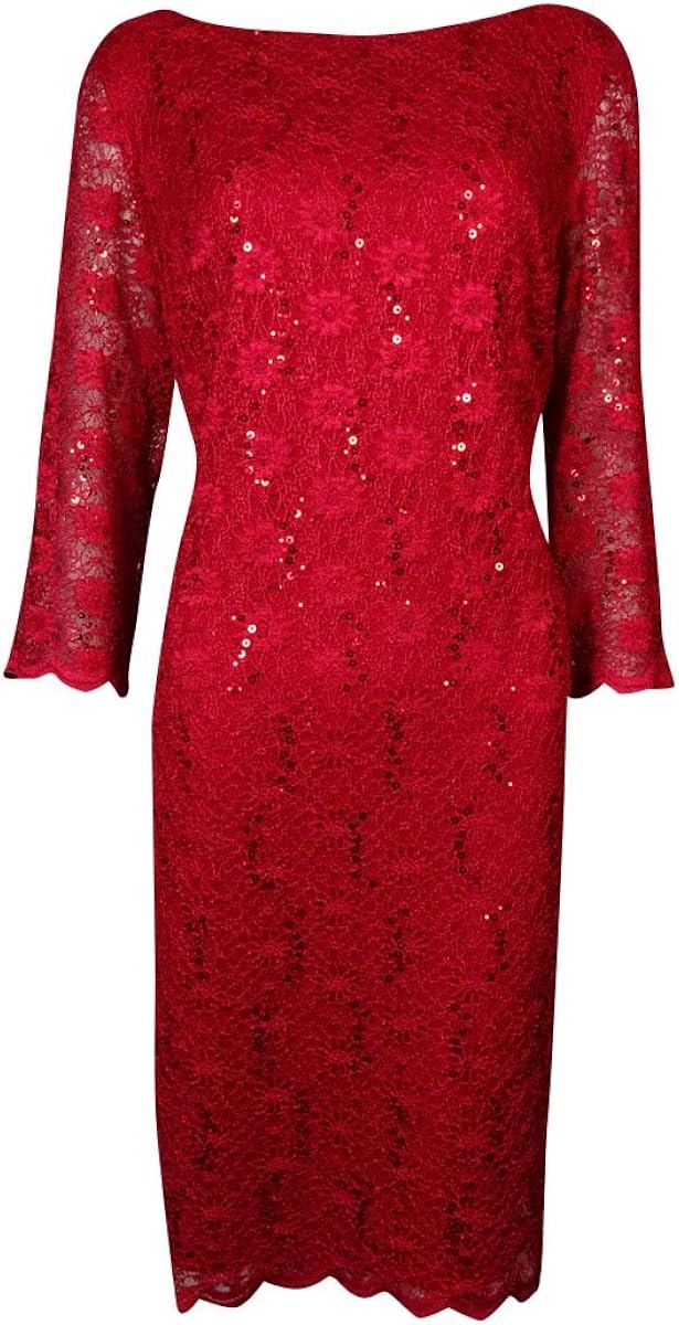 calvin klein red lace dress