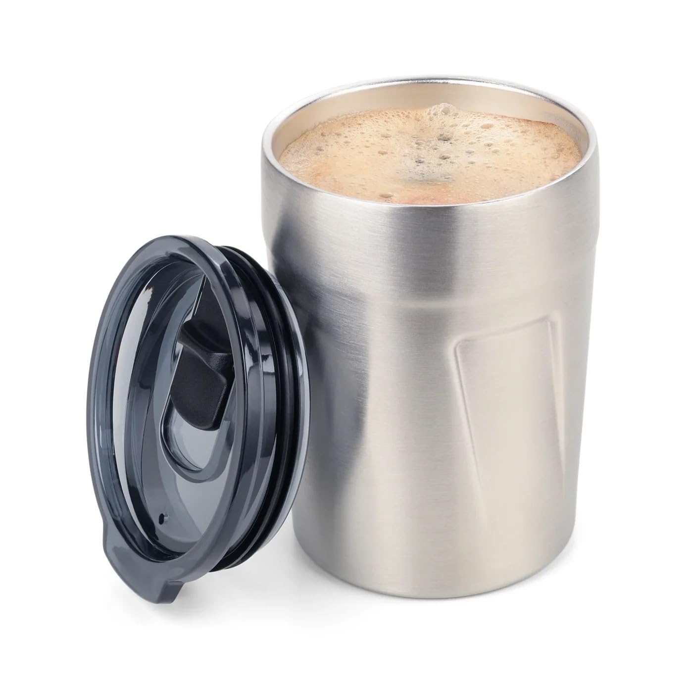 TROIKA Espresso, Coffee, Hot Drinks Espresso Doppio Double Wall Insulation Vacuum - Max 6oz - Lid (BPA Free) Slider Lid - Spillproof - 201 and 304 Stainless Steel
