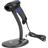 NETUM 2D Barcode Scanner with Stand, Wired QR Code Reader - M5S | Plug and Play, Automatic Imager Barcode Reader, Handheld Scanner Gun with USB Cable for Laptops, Computers, Cashier, POS