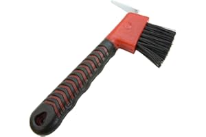 Intrepid International Rubber Handle Hoof Pick w/Brush for Horses, Hoof Pick for Easy Horse Hoof Cleaning, Horse Grooming Supplies