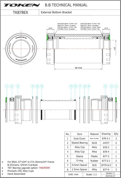 token gxp bottom bracket