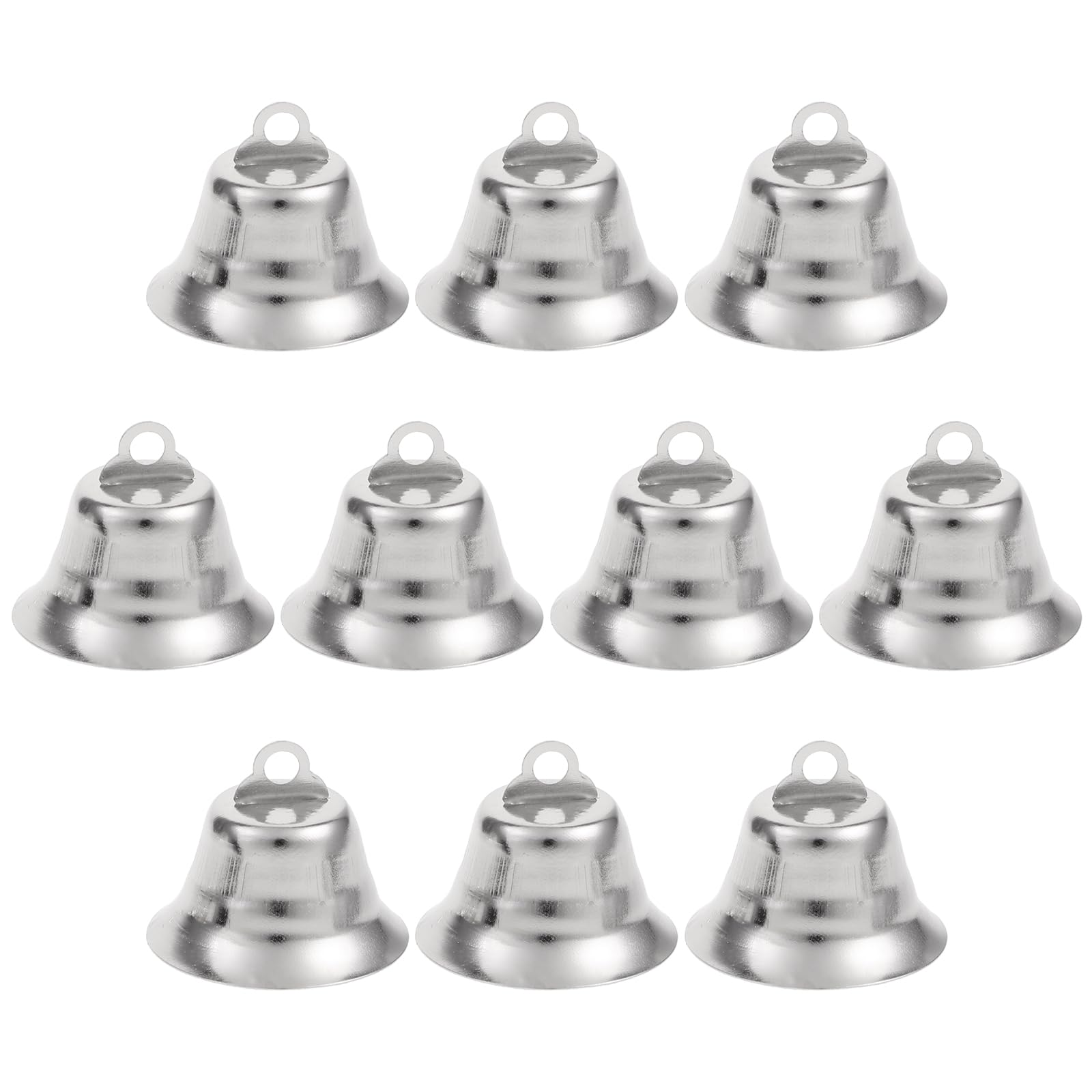 SUPVOX 20pcs Craft Jingle Bells - Mini Small Silver Wind Chimes - Vintage Metal Christmas DIY Craft Making