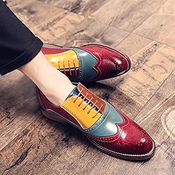 HuitJours Men Oxford Lace up Dress Shoes Wingtip