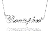 AOLO Christopher Heart Name Necklace Silver