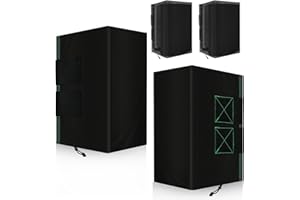 Yexcend 2 PCS Outdoor Speaker Cover, Wall Mounted Speaker Cover Weatherproof Waterproof UV Resistant and Dustproof 600D Oxford Cloth, Black(H 10" x W 6X D 7")