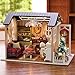 Flever Dollhouse Miniature DIY House Kit Creative Room with Furniture for Romantic Artwork Gift(Holiday Time Plus Dust Proof)