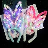 Amazon.com: M Joy Decor LED Rabbit Ears Headband, 10 Pcs Light Up Bunny ...