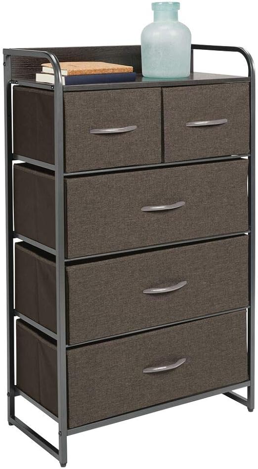 Mdesign Tall Dresser Storage Chest 5 Fabric Drawers Dressers Chests Of Drawers Home Garden Worldenergy Ae