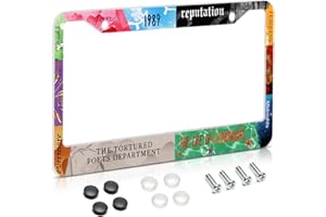 SKZOHROT License Plate Frame for Car, All Music Verson Plate Frame with Screws for Standard Us Canada License Plate Holder, Stainless Steel Car Accessories 12x6 Inch