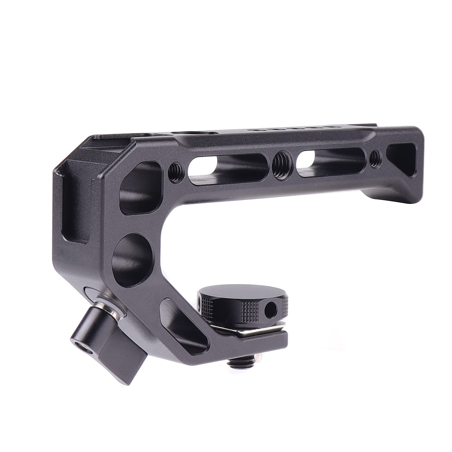 FOTGA Universal Camera Cage Top Handle Grip with Arri Locating Cold Shoe Mount 1/4"& 3/8" Screw Mounting