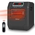 VOLTORB Freestanding Portable Electric Space Heater for Bedroom or Indoor Use with LED Display, Remote Control, and Fan Only Mode, Black