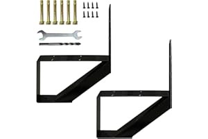 YEEZOO 1 Step Metal Stair Step Stringers, 1 Step Steel Riser Stringer for 12.0inch Height Deck(2 Packs, Polished Black)