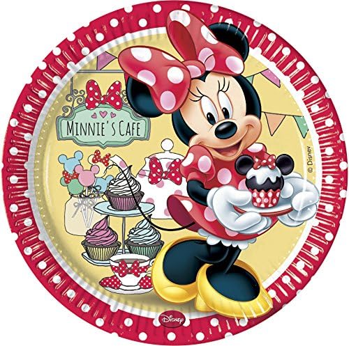 Disney Unique Party 71812 - 23cm Café Minnie Mouse Paper Plates, Pack of 8