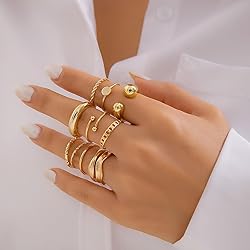 INENIMARTJ Boho Rings for Women,Gold Stacking