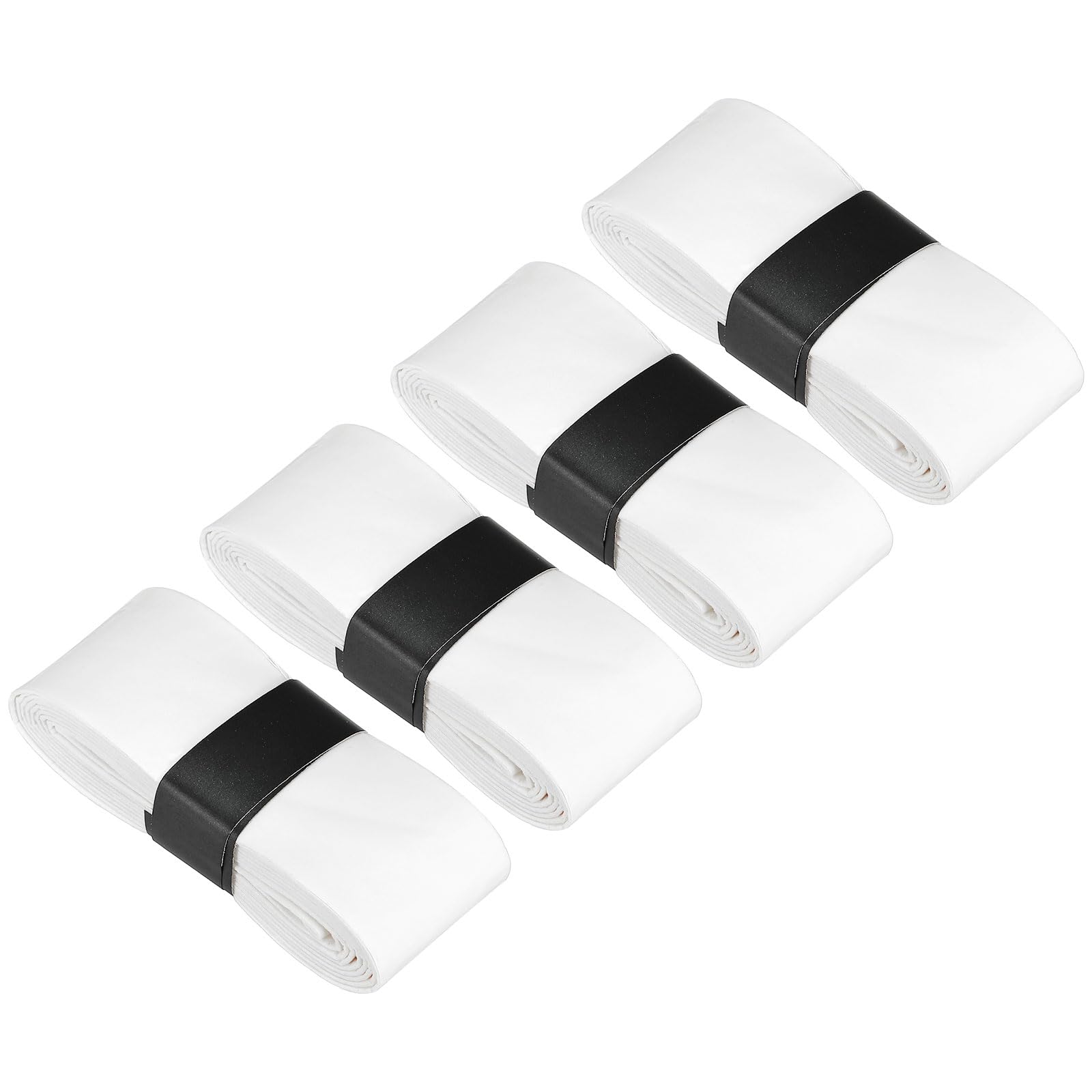 PATIKIL 43.3" Tennis Racket Grip Tape, 4 Pack Anti Slip Absorbent PU Badminton Overgrip Racquet Grip Tape for Baseball Pickleball Paddle, White