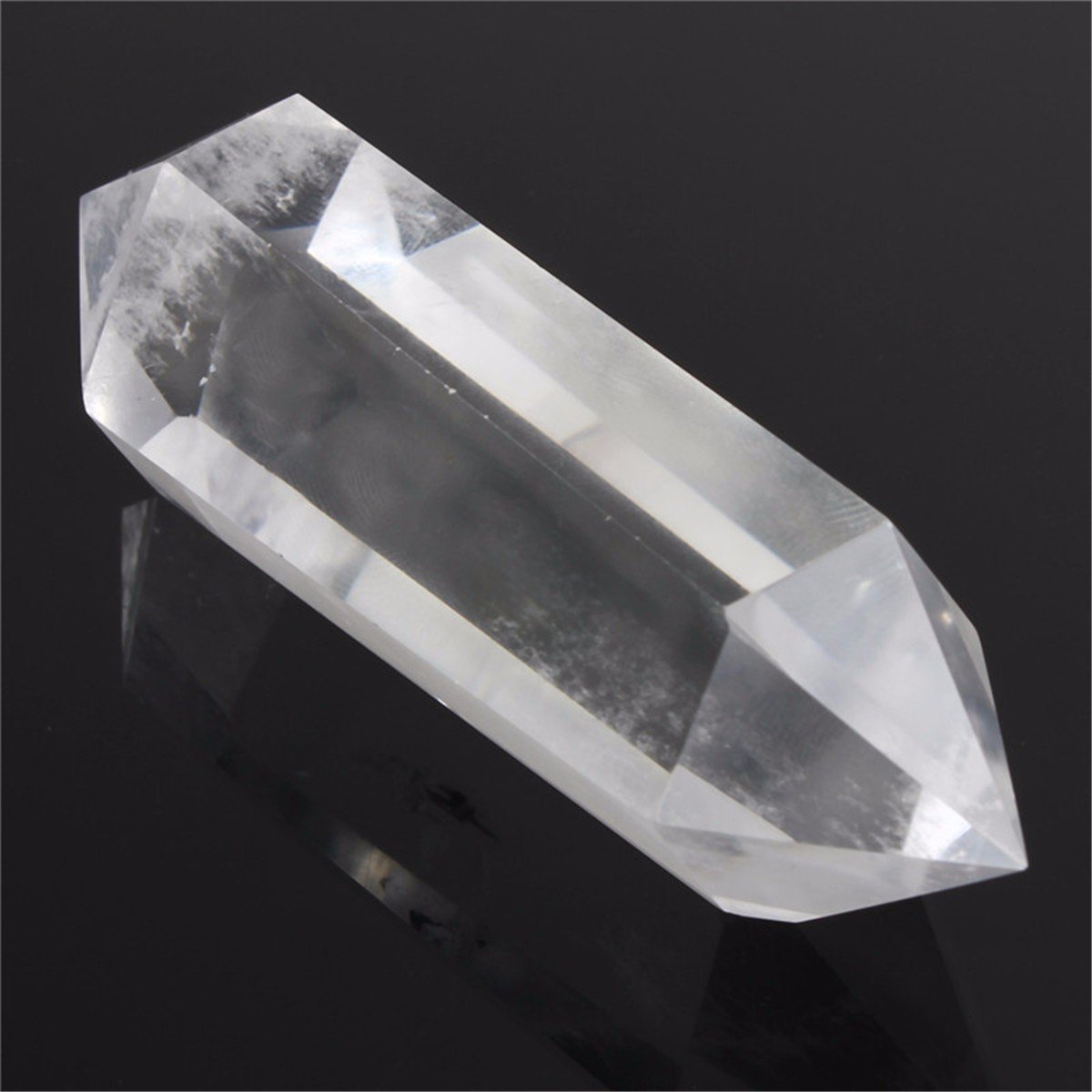 6 Sided Prism Style Clear Natural Quartz Crystal Double