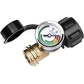 DOZYANT Propane Tank Gauge Level Indicator Leak Detector Gas Pressure Meter Color Coded Universal for Cylinder, BBQ Gas Grill