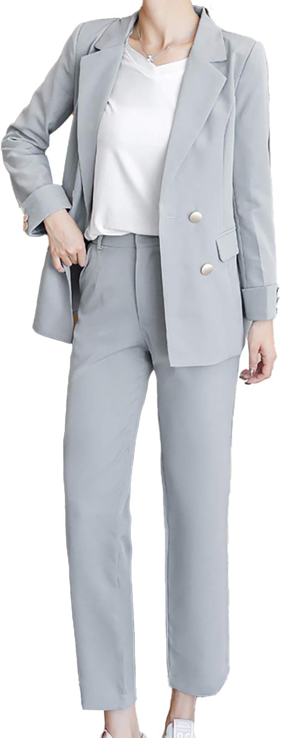 Amazon Co Jp パンツスーツ レディース セットアップ ジャケット 2点セット ロングパンツ 9分丈 上品 通勤 Ol エレガント オシャレ スーツ フォーマル 入学式 卒業式 結婚式 パーティー 服 ファッション小物