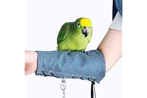 GATYCALLATY Bird Parrot Arm Hand Cape Guard Cover Perch Protector Protect Accessories Avoid Scratched and Faces (Denim Blue - arm Protector)