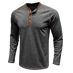 Men's Fashion Henley Shirts Classic Short/Long