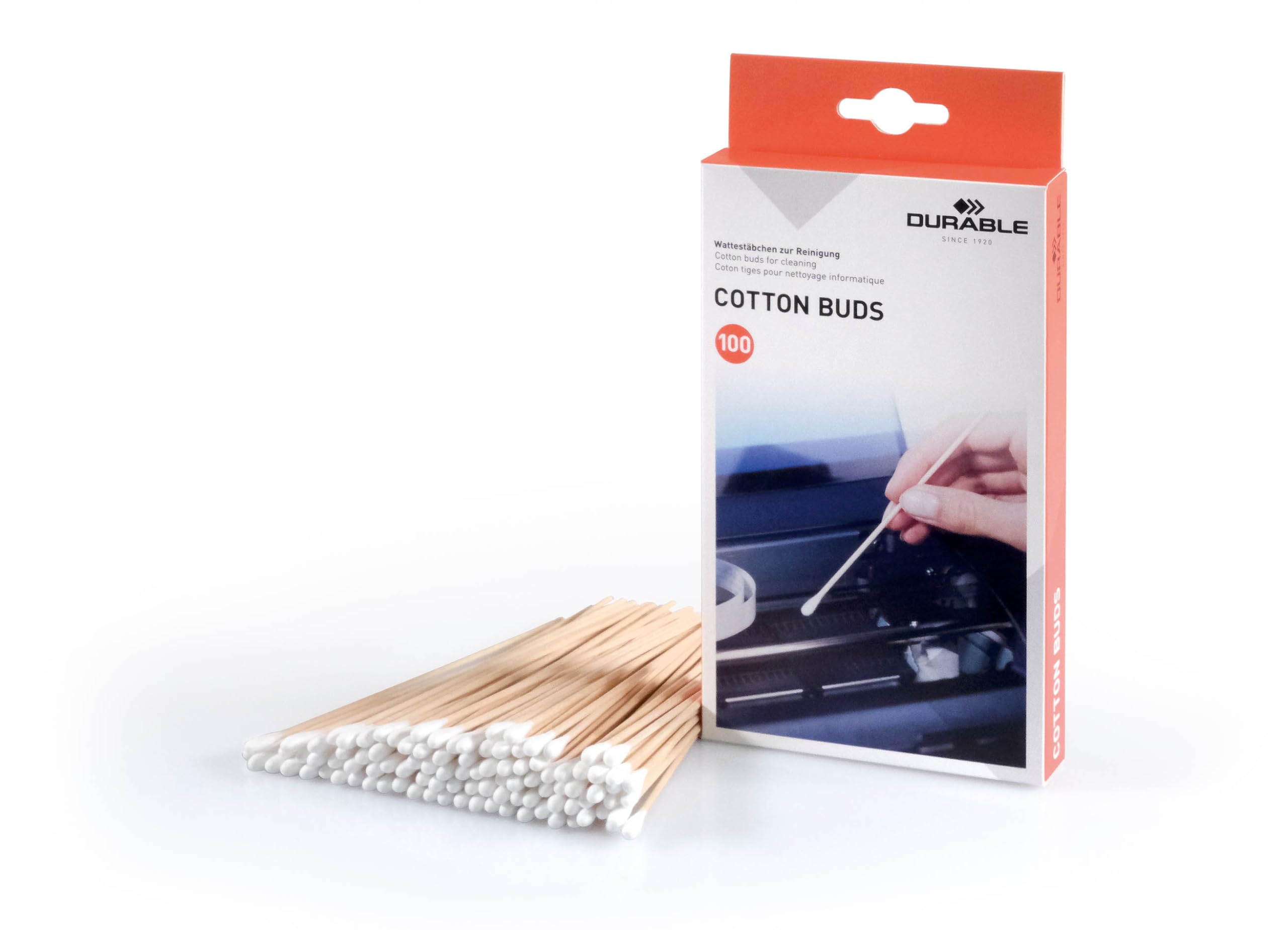 Durable Biodegradable Wooden Cotton Buds - Extra Long and Eco Friendly - Plastic Free Cleaning Stick Swabs for Electronics, Ears, Beauty and Office Equipment - 100 Pack