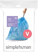 simplehuman CW0298 Code V Custom Fit Bin Liners Blue, Pack of 20