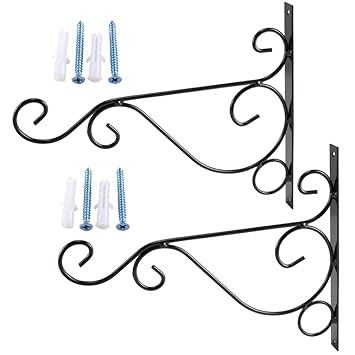 2pcs Wall Mounted Bird Feeders Plant Lantern Hanging Hooks Curved