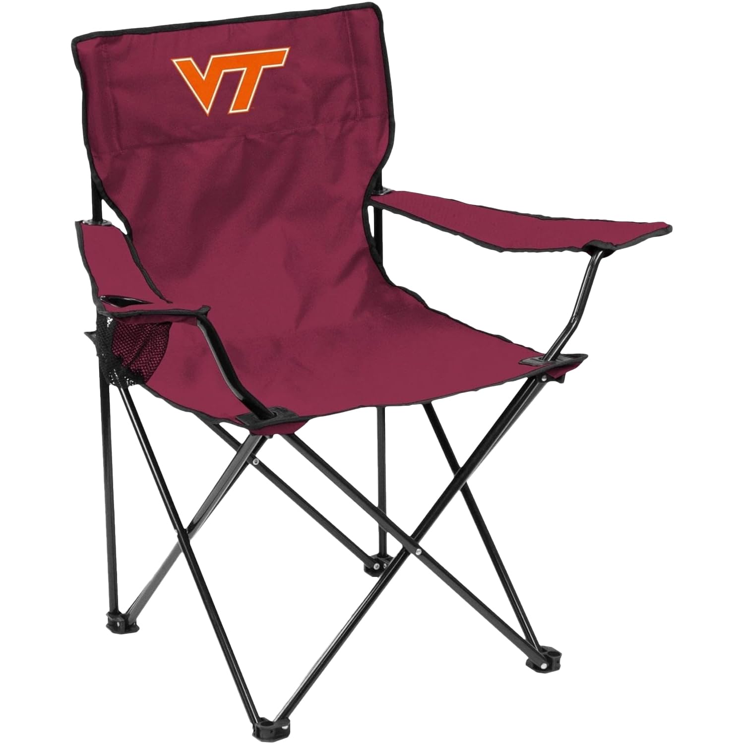 Logo Brands Virginia Tech Hokies Quad Chair, Unisex Adult Chair with One Cup Holder, Team Color, One Size Image
