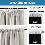 BellaHills 100% Blackout Curtains 66x54 Pencil Pleat Black Liner Pair view 3