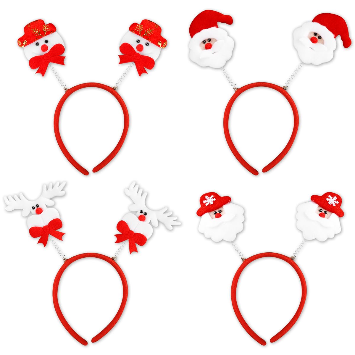 Thyonta 4PCS Cute Spring Headband for Christmas Delicate and Cute Children's Bow Dress Up Hairband Jewellery for Prom Decoration Holiday Peripheral