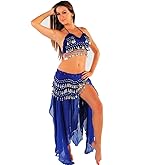 Belly Dancer Costume Set | Chiffon Skirt-Top & Hip Scarf | Passionate Persuasion