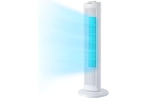 PELONIS 30 Inch Oscillating Tower Fan with 3 Speed Settings and Auto-off Timer, Standing Fan PFT28A2BWW, White