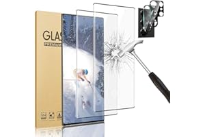 GEVIAHO 2+2 Pack Galaxy S22 Ultra Screen Protector - Camera Lens Protector Premium Tempered Glass Screen Protector for Samsung Galaxy S22 Ultra (6.8 Inch）-Protect Your Phone's Display from Scratche - Easy