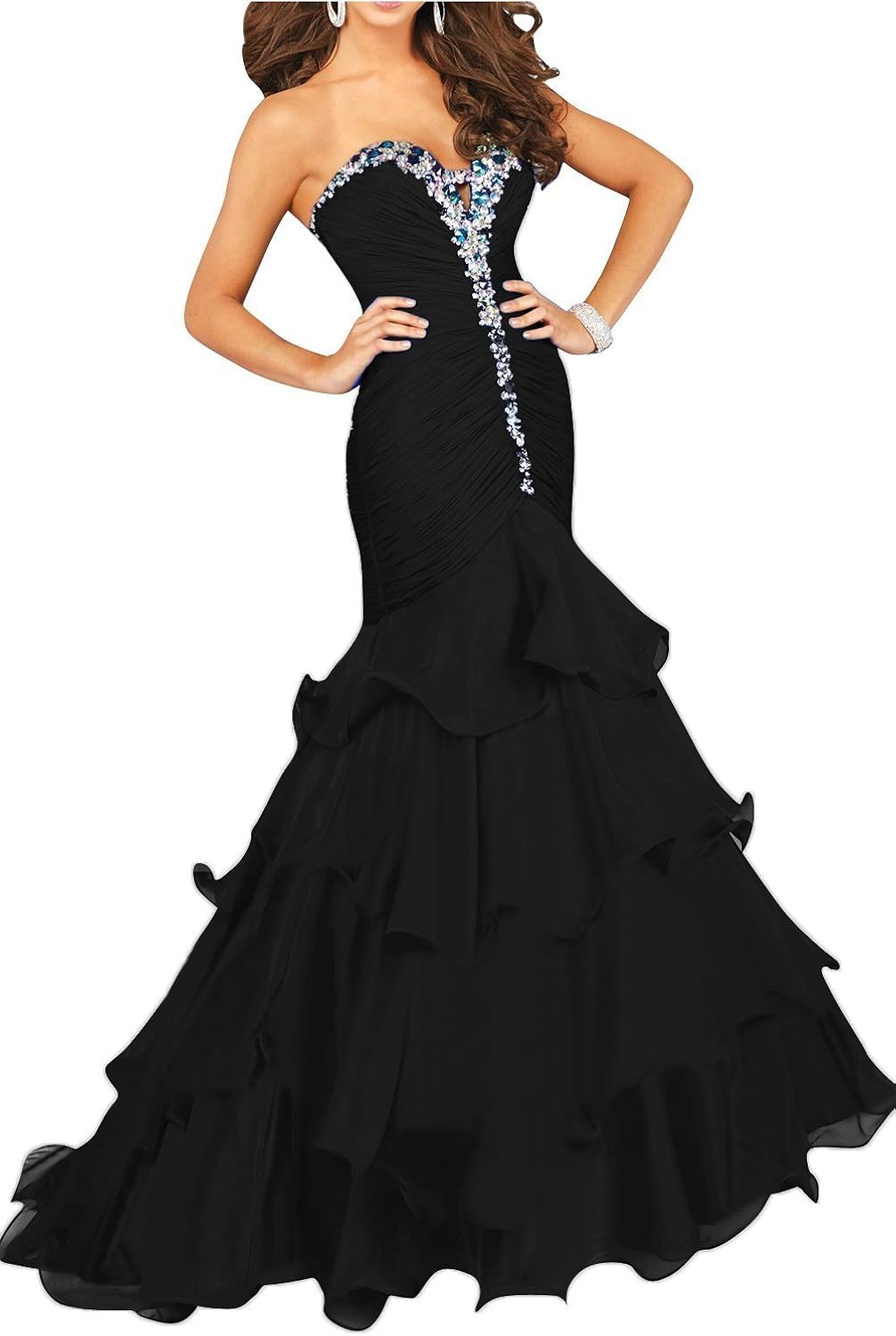 layered evening gowns