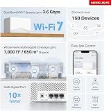MERCUSYS Halo H25BE 3-Pack WiFi 7 Mesh System 7-Port Combo Dual-Band view 2