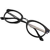 VisionGlobal Blue Light Blocking Glasses Women/Men Computer Reading Glasses Oval Frame(Black, 1.25 Magnification)