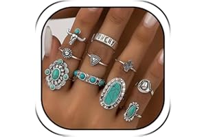 Turquoise Rings for Women Turquoise Jewelry Western Statement Stackable Rings Cowgirl Outfits for Women Boho Fashion Accessor