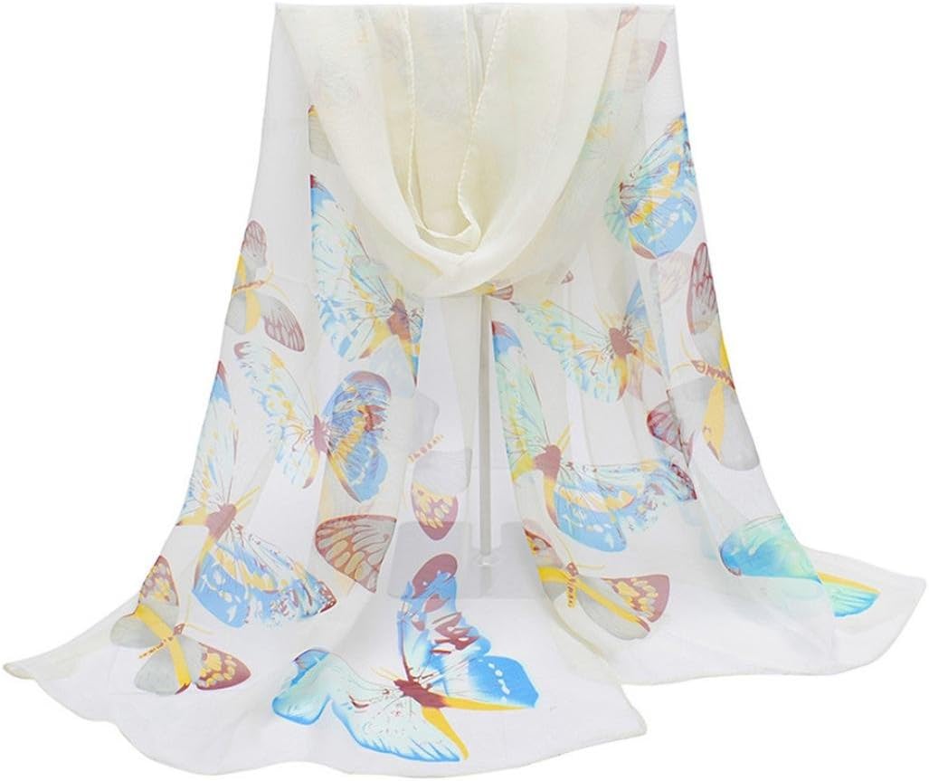SetMei New Fashion Scarf Lady Butterfly Print Neck Shawl Scarve Warm Wrap Stole