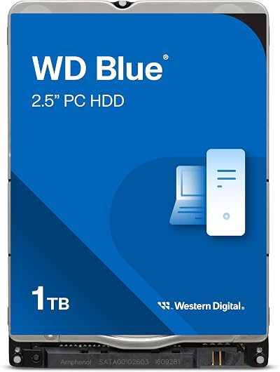 WD Blue 1TB Mobile 2.5" Internal Hard Drive 5400 RPM SATA 6 Gb/s 128MB Cache