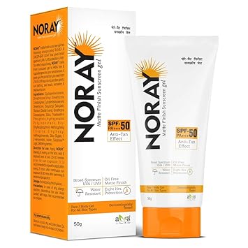 Vegetal Noray Matte Finish Broad Spectrum Sunscreen Gel, SPF-50, PA+++ with Anti Tan Effect, 50 g