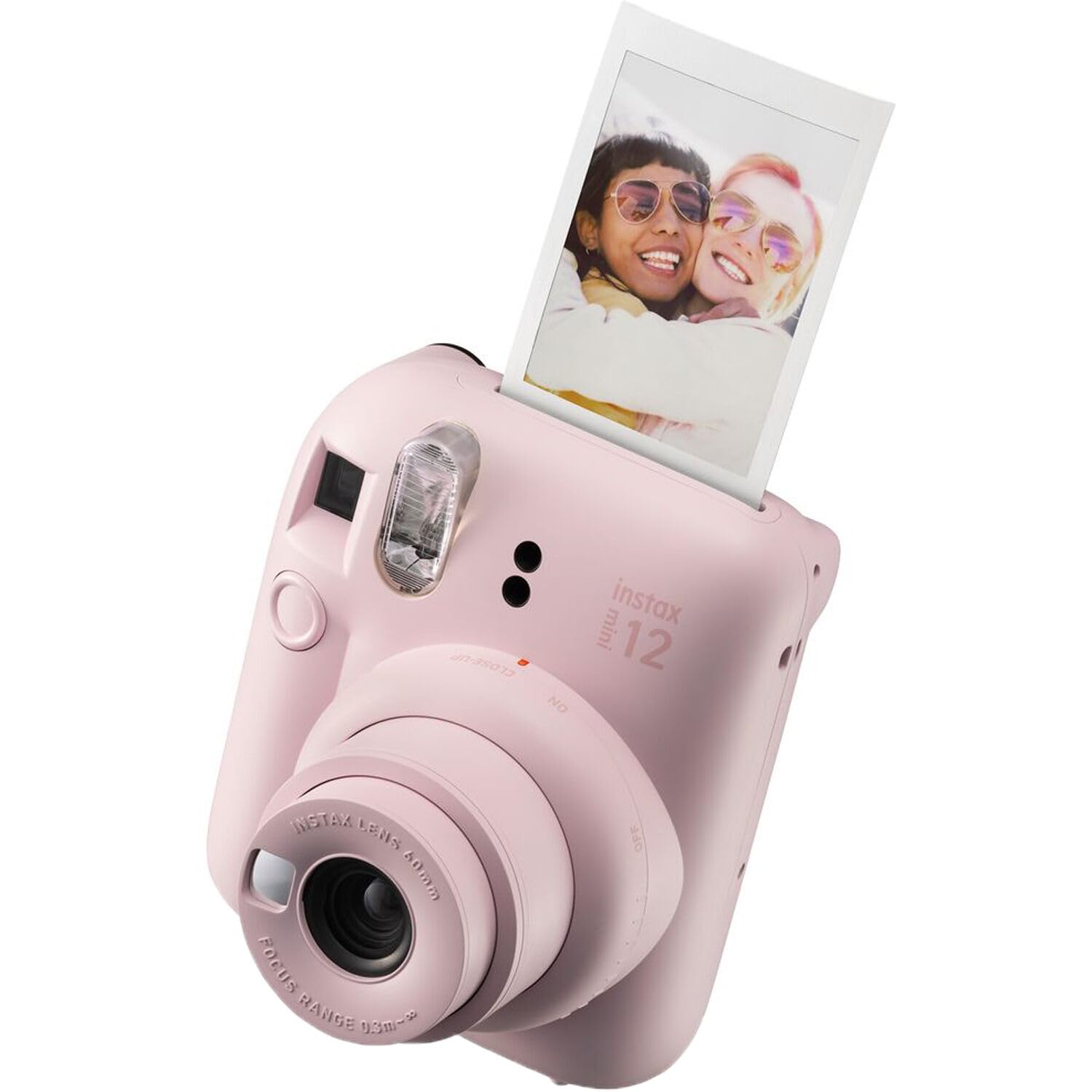Fujifilm Instax Mini 12 Instant Camera + MiniMate Accessory Bundle & Compatible Custom Case + Fuji Instax Film Value Pack (50 Sheets) Flamingo Designer Photo Album (Blossom Pink)