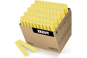ZEZUT Yellow Chalk 100PCS, Low Dust Chalks Stick Bulk for Chalkboard Blackboard Non-Toxic