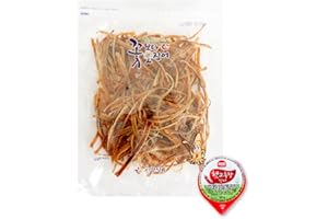 KULOSORY [230g/8.1oz] Korea Seasoned Dried Squid Snack Original + Red pepper paste 10g / sweet and savory