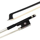 Kmise Carbon Fiber Violin Bows: Lightweight Violin Bow 4/4, Anti-Deformation Full Size Fiddle Bow, Ultra-Stretchy Horse Hair, Gift for Professional, Beginner, Adults, Kids Violins Practice (Black)