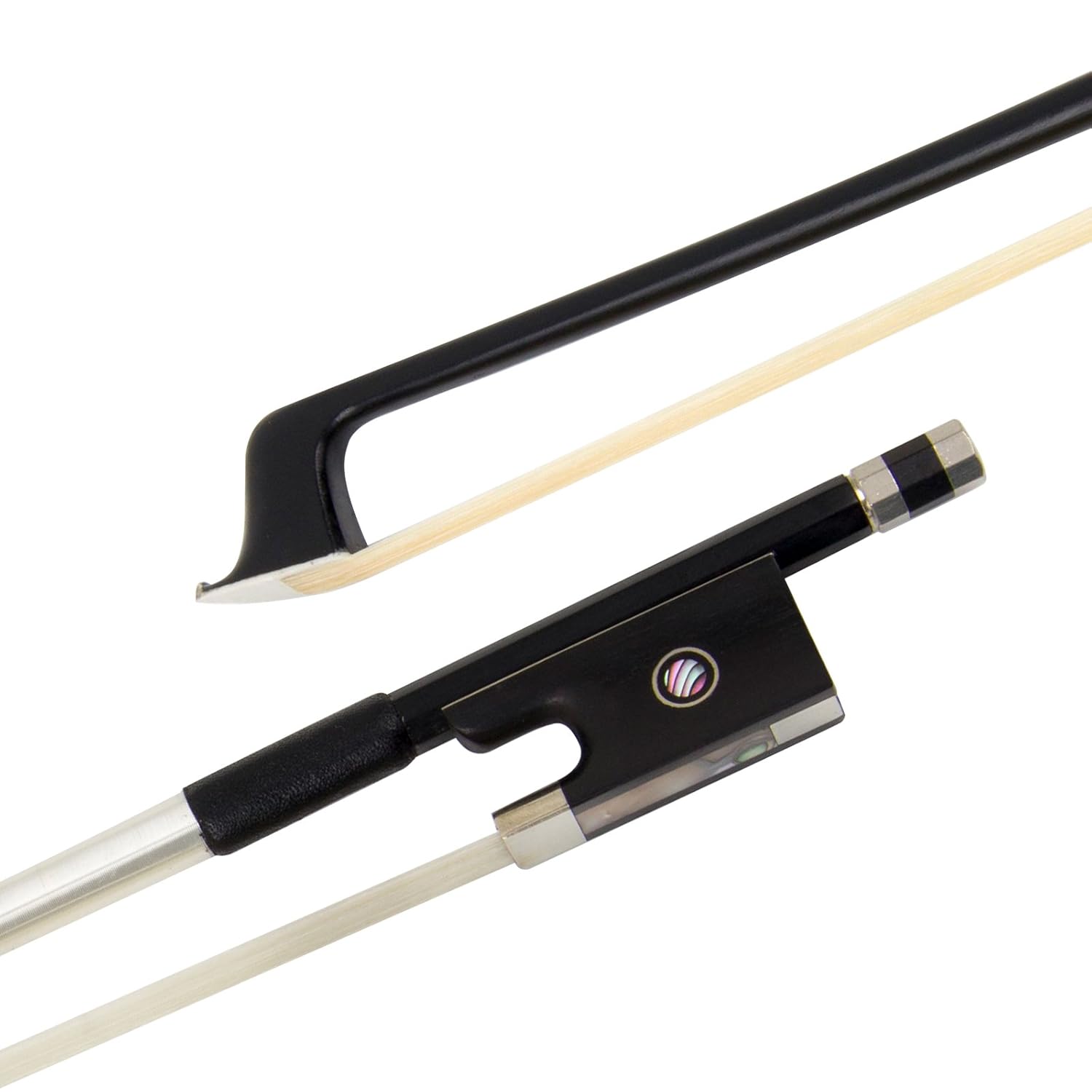 Kmise Violin Bow 4/4 Black Carbon Fiber Bows for Fiddle Round Stick