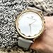 WRISTOLOGY Olivia Womens Watch Scallop Rose Gold Boyfriend Ladies Grey Leather Strap Band