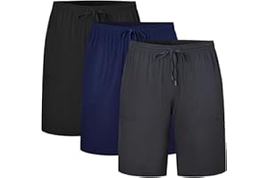 EA'S SECRET Mens Pajama Shorts Bamboo Drawstring Men's Sleep Shorts Soft Lounge Pajama Bottoms with Pockets 2 Pack