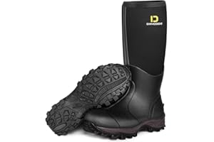 D DRYCODE DRYCODE Rubber Boots for Men & Women with Steel Shank, Size 5 & 10-12 Warm 6mm Neoprene Reliable Waterproof Dry Insulated Rain Boots, Anti-Slip All-Season Mud Boots for Outdoor Work Hunting