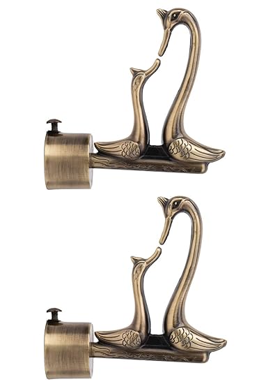 Buy Casagold Swan Antique Brass Curtain Finials Without Support